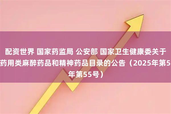 配资世界 国家药监局 公安部 国家卫生健康委关于发布药用类麻醉药品和精神药品目录的公告（2025年第55号）